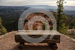 Looking Out Over Log Bench in Bryce Canyon