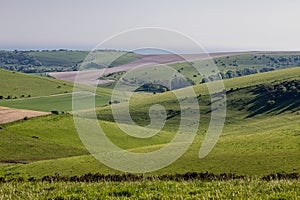 Looking out over the South Downs towards the coast, from Kingston Ridge photo