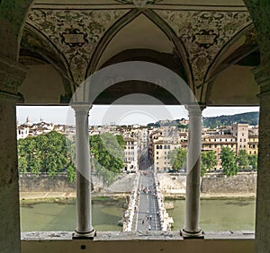 Looking Out the Window to Ponte Sant'Angelo in Rome