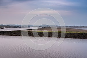 Looking Over Irvine Bay from Harbour Street Irvine North Ayrshire Scotland.