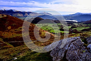 Looking over Keswick from Causey Pike