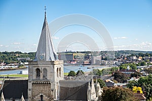 Looking over Rochester cathedral