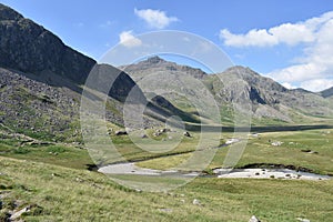 Looking over Samson`s Stones to Scafell Pike, Lake District