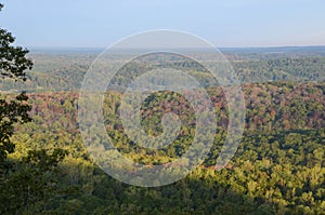 Looking over the valley from atop Morrow Mountain state park