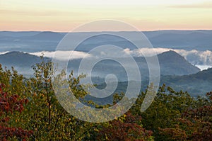 Looking over the valley from atop Morrow Mountain state park