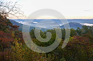 Looking over the valley from atop Morrow Mountain state park