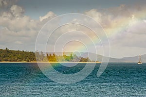 Looking at a rainbow from Tropical Daydream Island