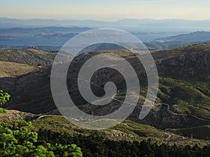 Looking at salamina isalnd from a high altitude, Mount Parnitha, Greece