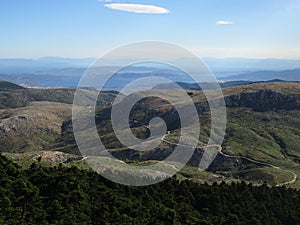 Looking at salamina isalnd from a high altitude, Mount Parnitha, Greece