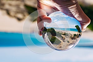 Looking at the sea from another perspectiva photo