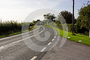 Looking South along the A18 road near Wyham in Lincolnshire, England, UK. photo