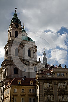 Looking at St Nicholas Church from Mostecka