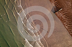 Looking straight down onto Brighton Beach