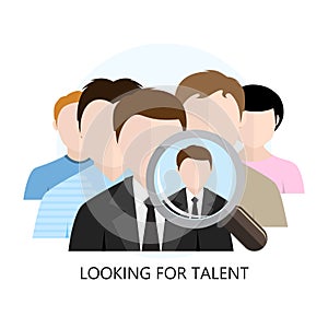 Looking for Talent Icon Flat Design