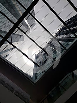 Looking to the sky, there is sunlight thoug