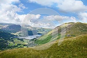 Looking to Ullswater from Rake Crag area above Boredale Hause