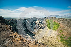 Looking in to the Volcano Eldborg crater photo