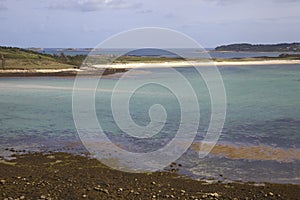 Looking towards Appletree Bay from Bryher, Isles of Scilly, England