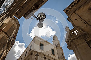 Looking up in the center of Lecce - Salento Italy