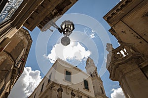 Looking up in the center of Lecce - Salento Italy photo