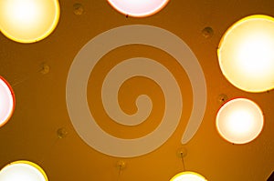 Looking up at circle of lights