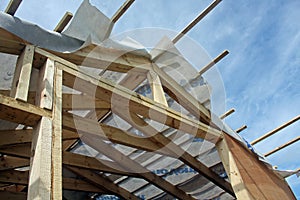 Looking Up At Dormer Timbers