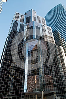 Looking Up At Downtown Chicago Skyscraper Buildings