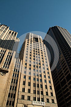 Looking Up At Downtown Chicago Skyscraper Buildings