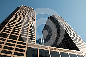 Looking Up At Downtown Chicago Skyscraper Buildings