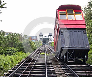 Looking up at the Duquesne incline funicular on Mount Washington photo