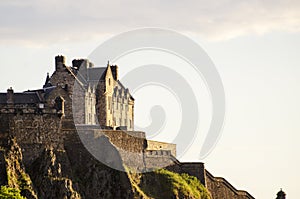 Looking up at Edinburgh Castle