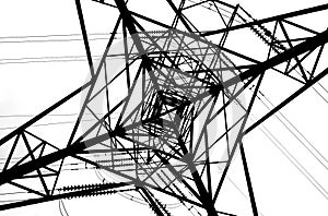 Looking Up Through Electricity Pylon