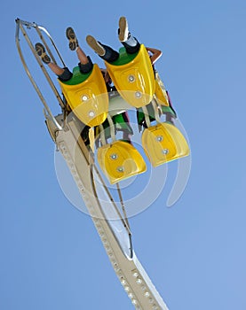 Looking up a fairground ride