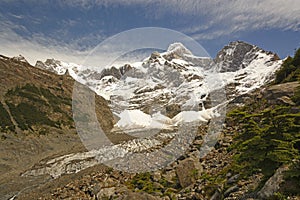 Looking up a Glacial Valley in the Andes