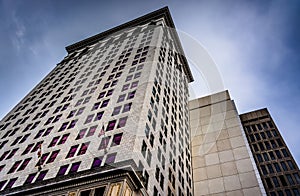 Looking up at highrises in downtown Baltimore, Maryland. photo