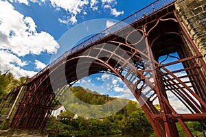 Looking up at Iron Bridge at Ironbridge from below