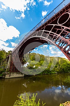 Looking up at Iron Bridge at Ironbridge from below