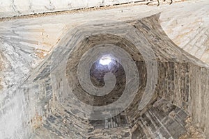 Looking up the kitchen chimney in the Papal Palace in Avignon, France