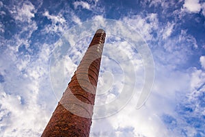 Looking up at the old Pensupreme Power Smokestack in York, Pennsylvania.