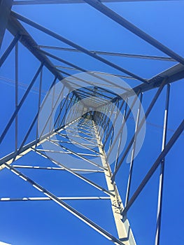 Looking up, power tower