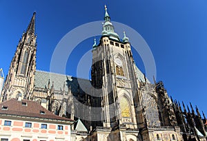 Looking up at Prague Castle, Czech Republic, March 2018