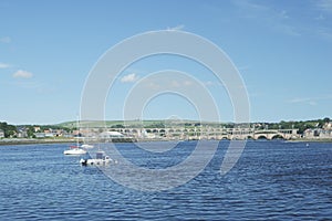 Looking up river Tweed at Berwick