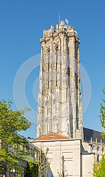 Looking up at St. Rumbold`s Cathedral