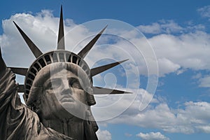 Looking up at the Statute of Liberty