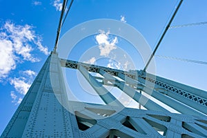 Looking up at the Structure of the Triborough Bridge of New York City