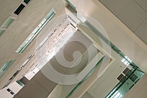 Looking up to the Daylight from the clerestory on the top of the high rise building