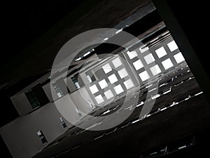 Looking up to the Daylight from the clerestory on the top of the high rise building