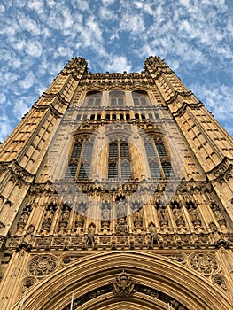 Looking up to the House of Parliament in London