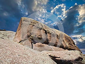 Looking up a turtle rock in wyoming