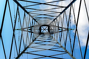 Looking Up Under An Electrical Tower